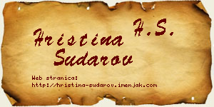Hristina Sudarov vizit kartica